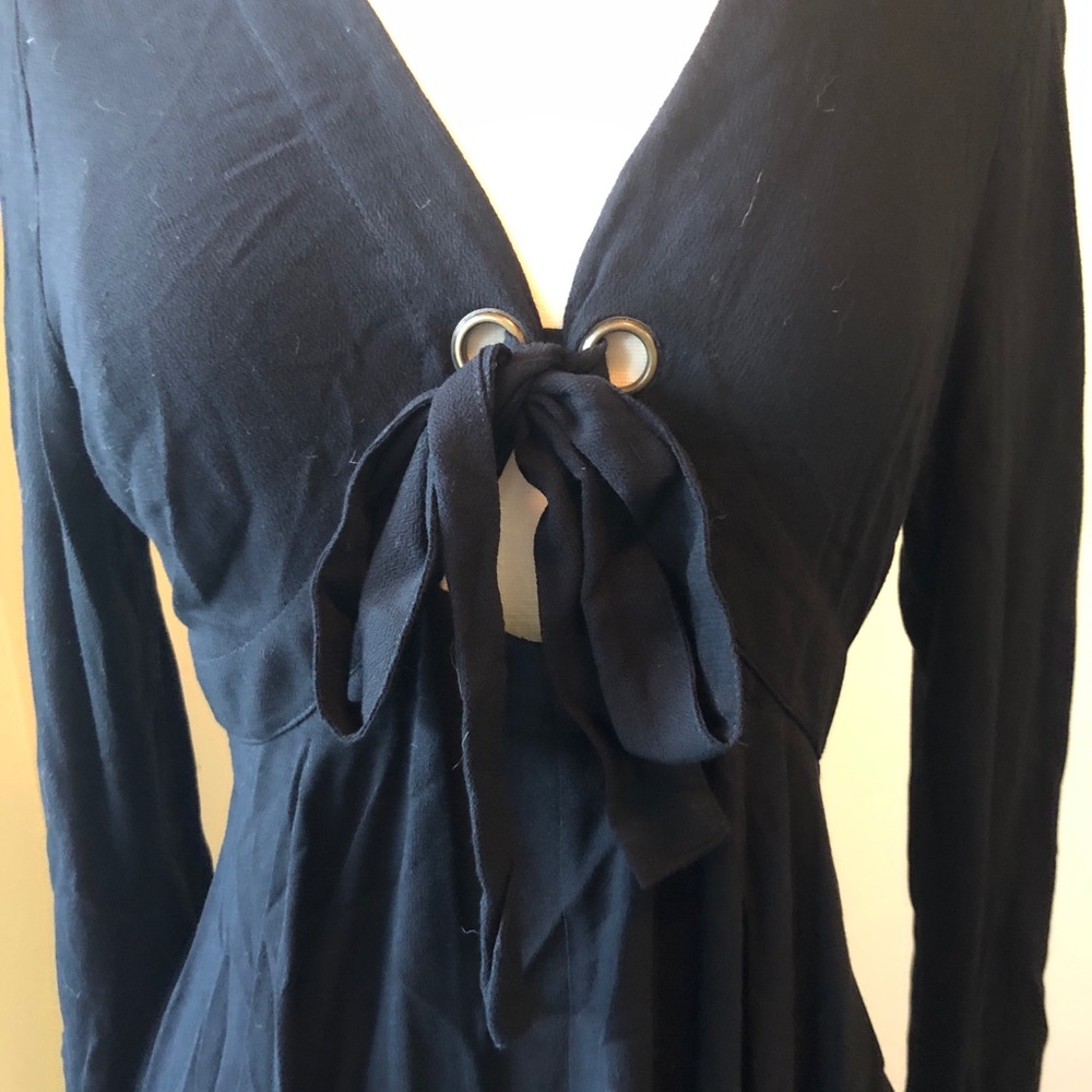 Like new Free People 90s black goth mini dress - Picture 2 of 7